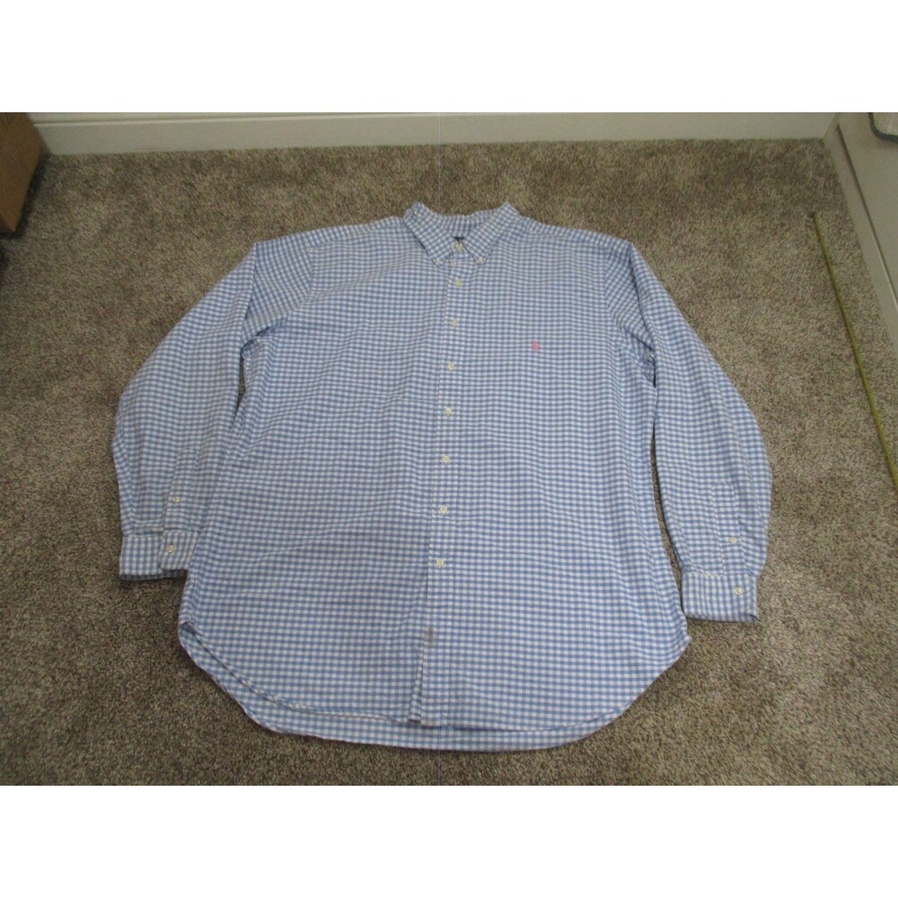 Polo Ralph Lauren button down shirt mens 3XLT Big Tall Blue/White *READ